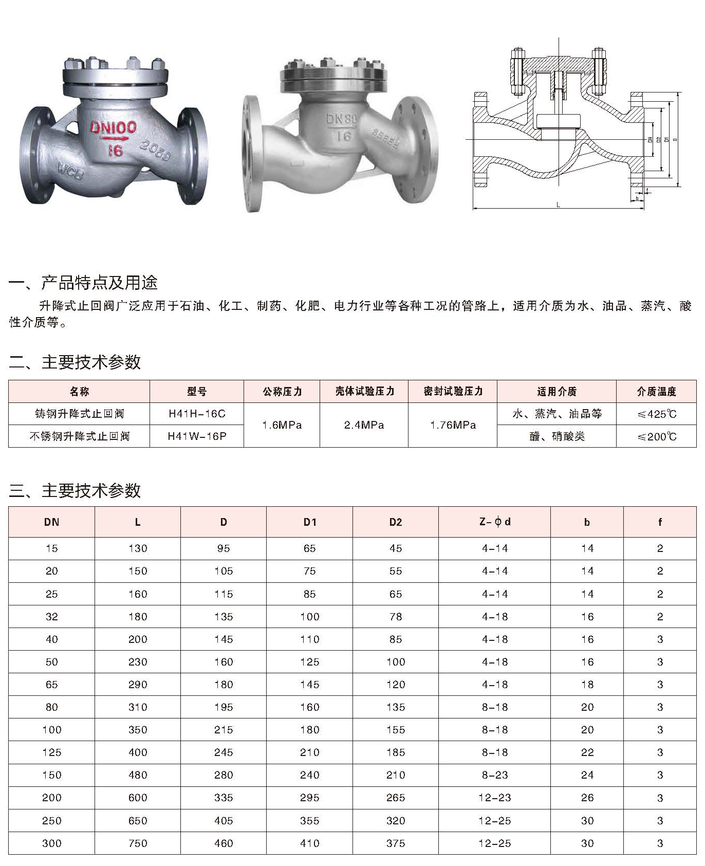 鑄鋼高壓升降式止回閥(圖1)